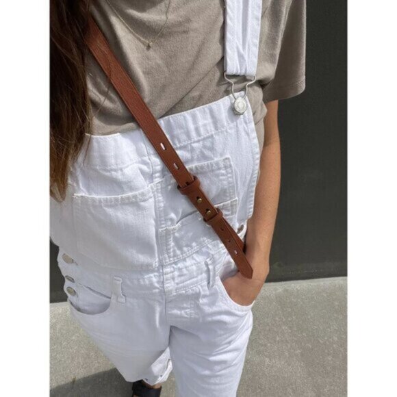 FREE PEOPLE We the Free Ziggy Denim Overalls in Wash Parchment Size Medium - Picture 15 of 15